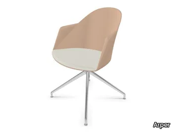 CILA - Plastic chair with armrests with casters _ Arper