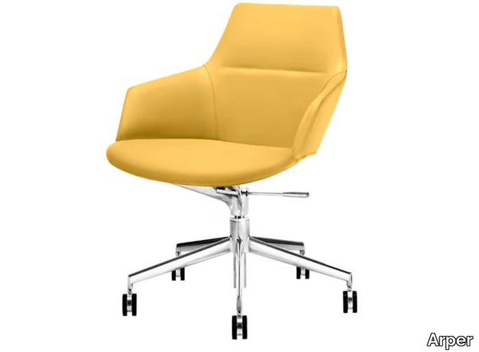 ASTON - Height-adjustable office chair with castors with 5-Spoke base _ Arper