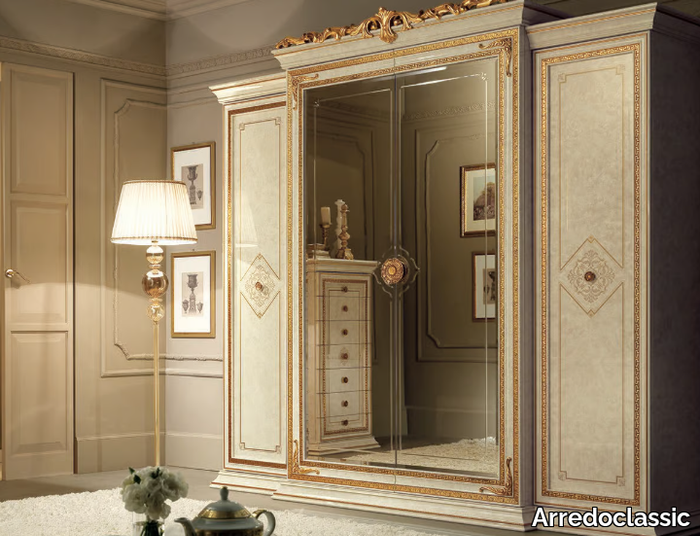 LEONARDO - Mirrored wooden wardrobe _ Arredoclassic