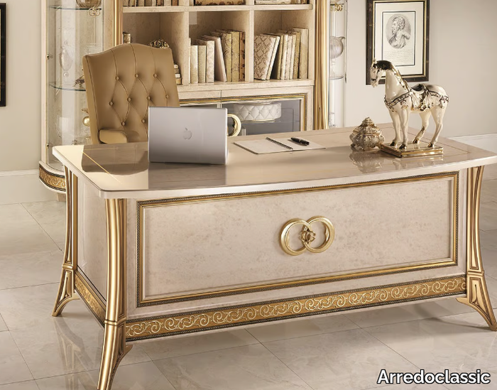 MELODIA - Rectangular wooden writing desk _ Arredoclassic