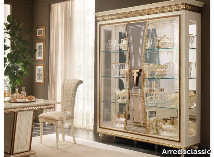 FANTASIA - Wood and glass display cabinet _ Arredoclassic