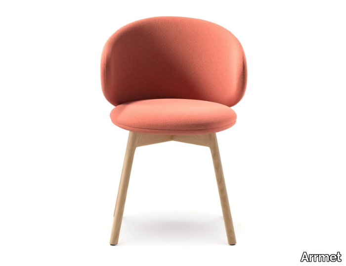 BELLE 4WL - Fabric chair with solid wood leg _ Arrmet