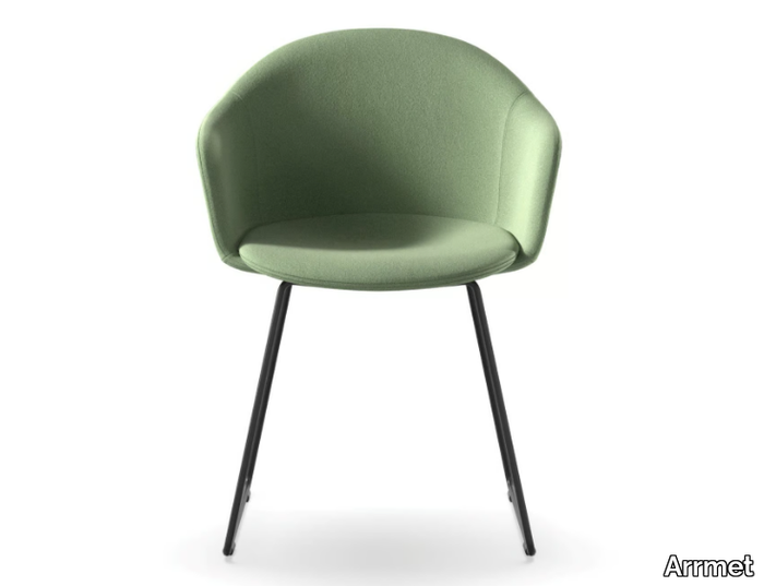 MÁNI ARMSHELL FABRIC SL/ns - Sled base fabric chair with armrests _ Arrmet