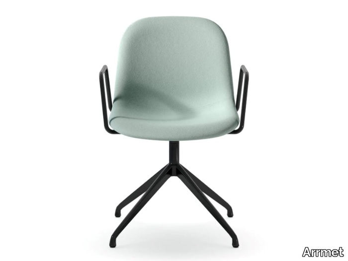 MÁNI FABRIC AR-SP - Swivel trestle-based chair with armrests _ Arrmet