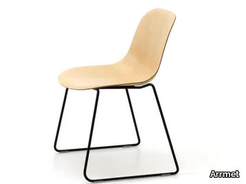 MÁNI WOOD SL - Stackable sled base ash chair _ Arrmet