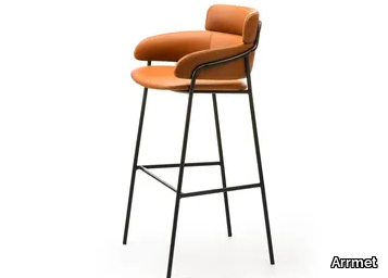 STRIKE ST - Contemporary style high stool with armrests with footrest _ Arrmet