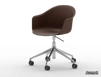 MÁNI ARMSHELL PLASTIC HO - Height-adjustable office chair with castors with armrests _ Arrmet