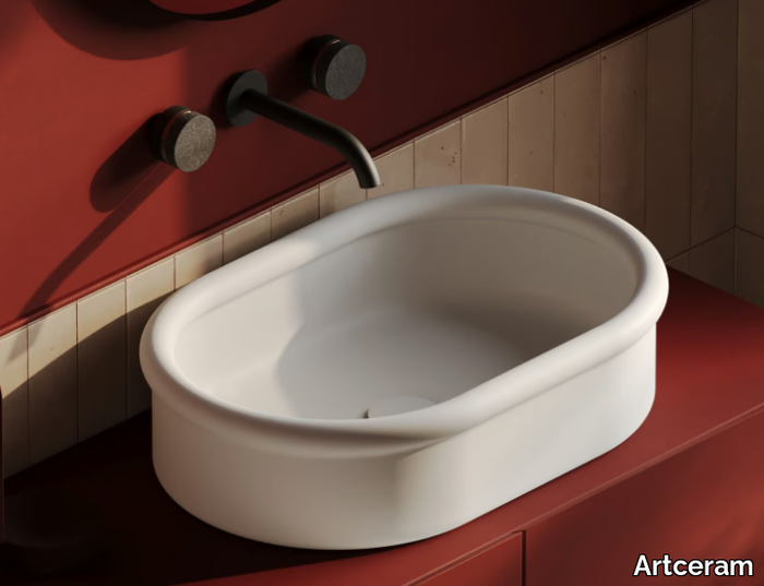 BRERA - Oval countertop ceramic washbasin _ Artceram