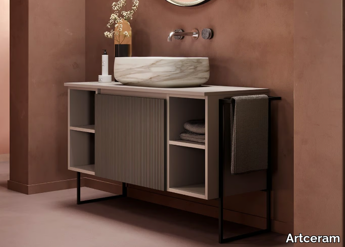 RELAX - Floor-standing sectional wooden vanity unit with drawers _ Artceram