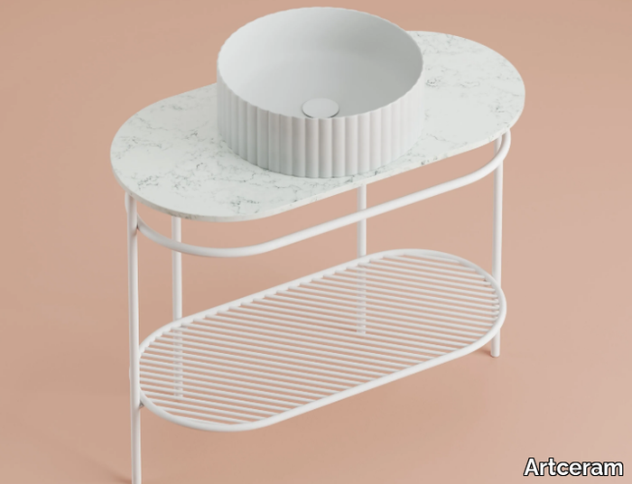 FLAIR 4.0 - Console sink with towel rail _ Artceram