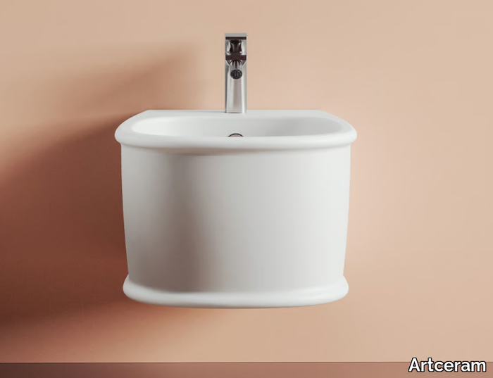 ATELIER - Wall-hung ceramic bidet with overflow _ Artceram