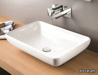 TAI - Countertop rectangular single ceramic washbasin _ Artceram