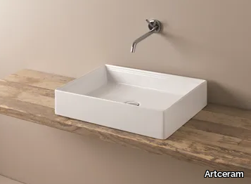 SCALINO - Countertop rectangular ceramic washbasin _ Artceram