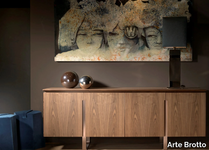 LEONARDO L413N - Walnut sideboard with doors _ Arte Brotto