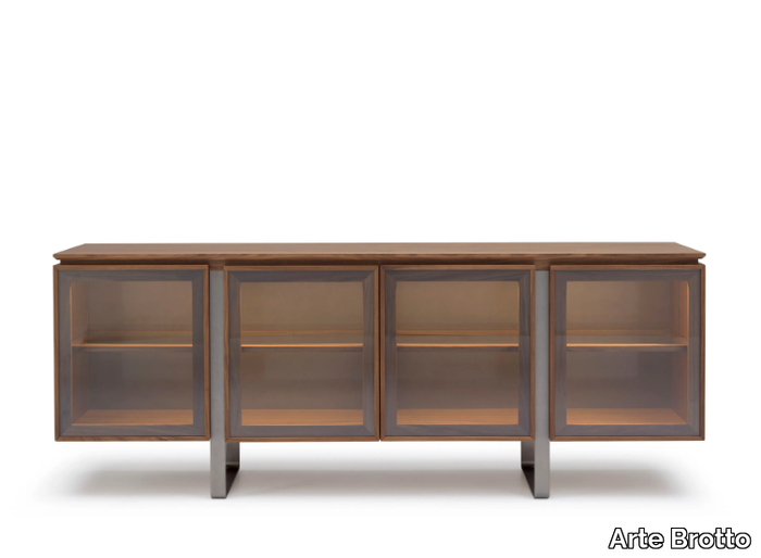 LEONARDO L415/V - Sideboard with glass doors _ Arte Brotto