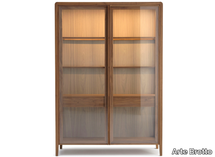 LEONARDO L529/2H - Sideboard with 2 doors and glass shelves _ Arte Brotto