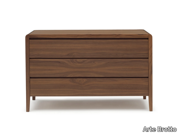 LEONARDO L329/O - Chest of drawers with 3 drawers with horizontal veneer fronts _ Arte Brotto