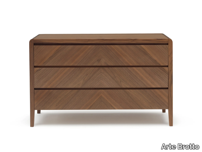 LEONARDO L329/S - Chest of drawers with 3 drawers and herringbone inlaid fronts _ Arte Brotto