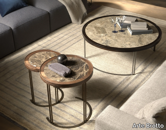 LEONARDO L1040N - Round marble coffee table _ Arte Brotto