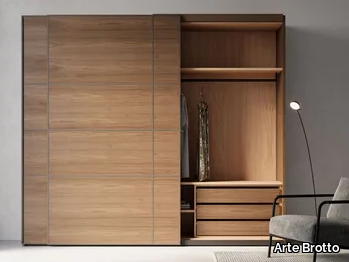 LEONARDO L205N/2S - Walnut wardrobe with sliding doors _ Arte Brotto