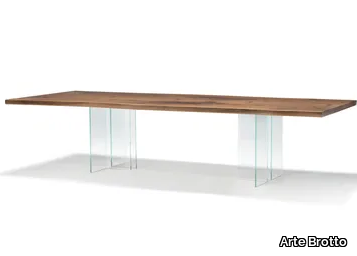 VERO - T GLASS - Rectangular solid wood table _ Arte Brotto