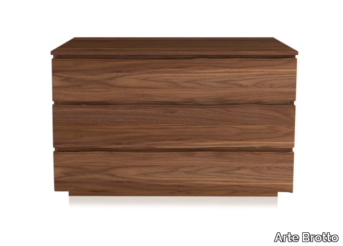 LEONARDO L325 - Walnut chest of drawers with integrated handles _ Arte Brotto