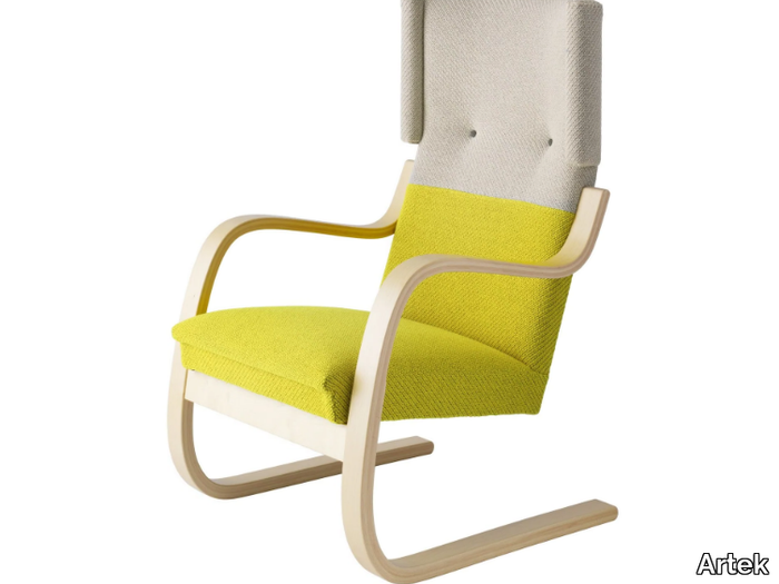 401 - Cantilever wooden armchair high-back _ Artek