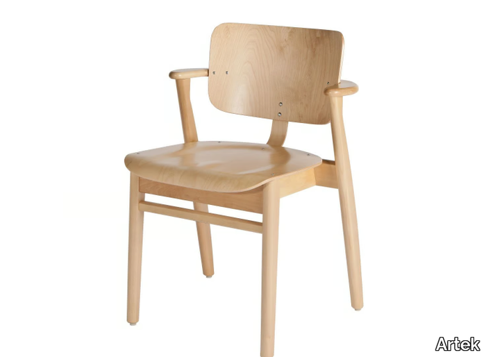 DOMUS - Wooden chair with armrests _ Artek