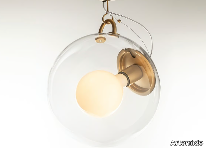 MICONOS - Glass and steel ceiling lamp _ Artemide