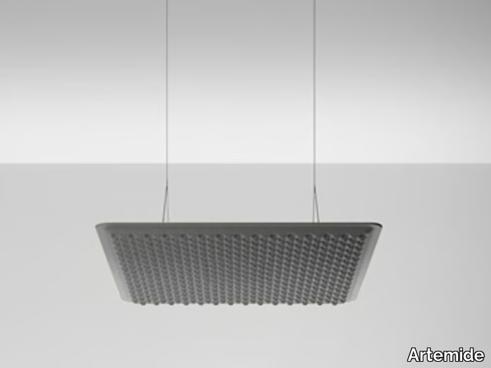 EGGBOARD MATRIX 800X800 - Fabric hanging acoustic panel with Integrated Lighting _ Artemide