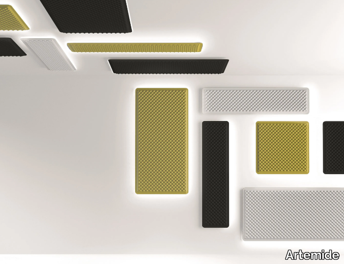 EGGBOARD WALL/CEILING - Fabric Acoustic wall panel with Integrated Lighting _ Artemide