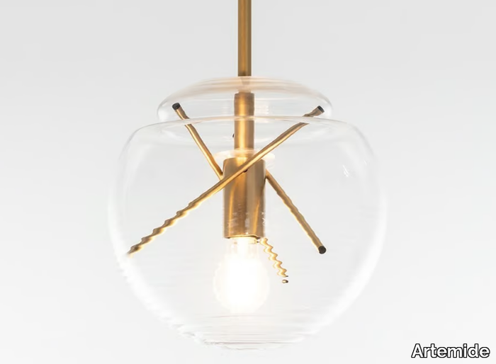 VITRUVIO - Glass and brass pendant lamp _ Artemide