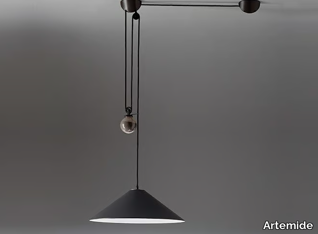 AGGREGATO SALISCENDI CONO - Halogen metal pendant lamp _ Artemide