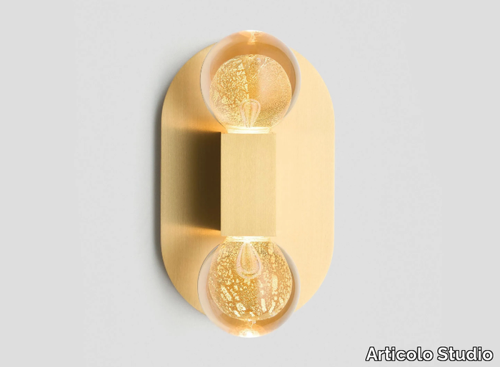 ORO DOUBLE - LED glass and aluminium wall lamp _ Articolo Studio