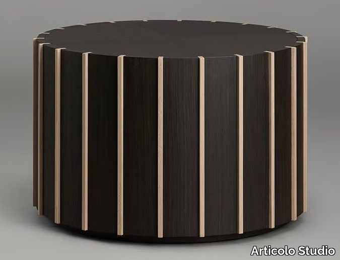 FIN SHORT - Low wood veneer side table _ Articolo Studio