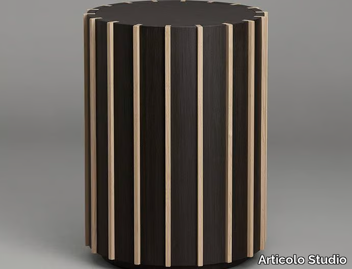 FIN TALL - Wood veneer high side table _ Articolo Studio