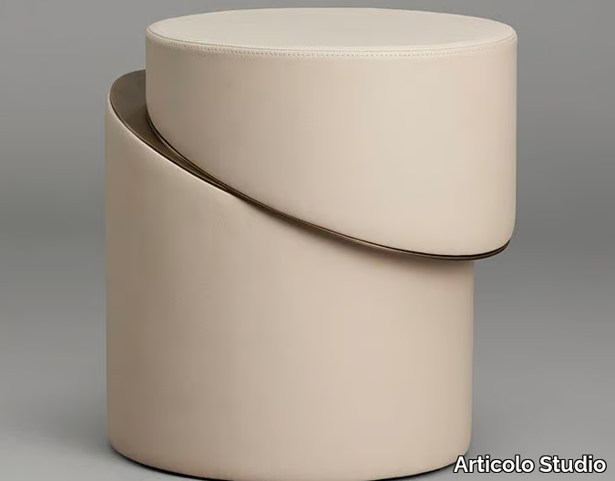 SLIP - Round leather side table _ Articolo Studio