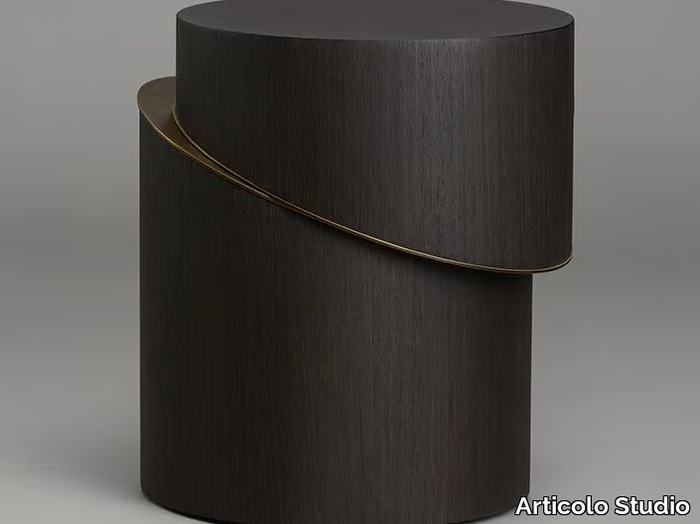 SLIP - Round wood veneer side table _ Articolo Studio