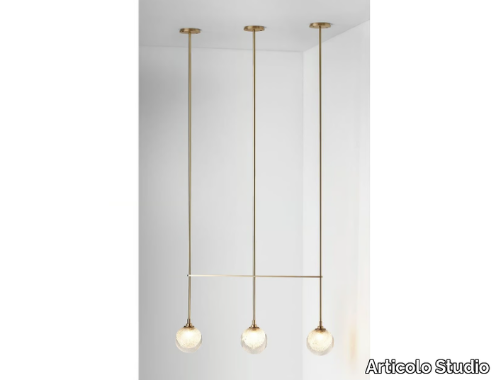 FIZI TRIPLE BALL - LED glass pendant lamp _ Articolo Studio