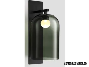 LUMI EXTRA LARGE - LED glass and aluminium outdoor wall lamp _ Articolo Studio