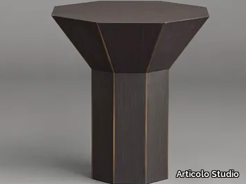 FLARE TALL - Octagonal wood veneer high side table _ Articolo Studio