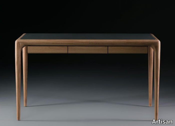 LATUS - Rectangular wooden writing desk with drawers _ Artisan