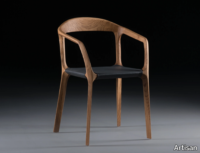 KANON - Solid wood chair with armrests _ Artisan