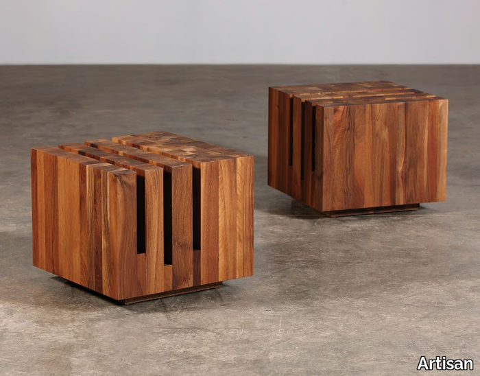 CUBO - Solid wood coffee table _ Artisan