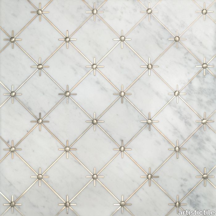 Grand Tour Castello Bianco Carrara/Silver Marble Decorative Tile Polished Stone