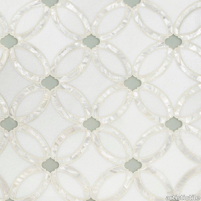 Allison Thassos Marble Waterjet Mosaic Mixed Finish Stone