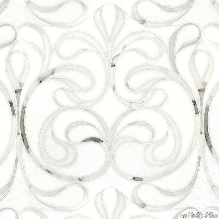 Danse Blanc Waterjet Mosaic Polished Stone