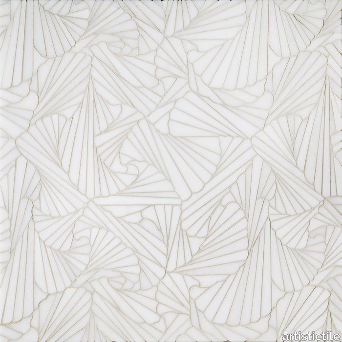 Origami Alta White Marble Waterjet Mosaic Polished Stone