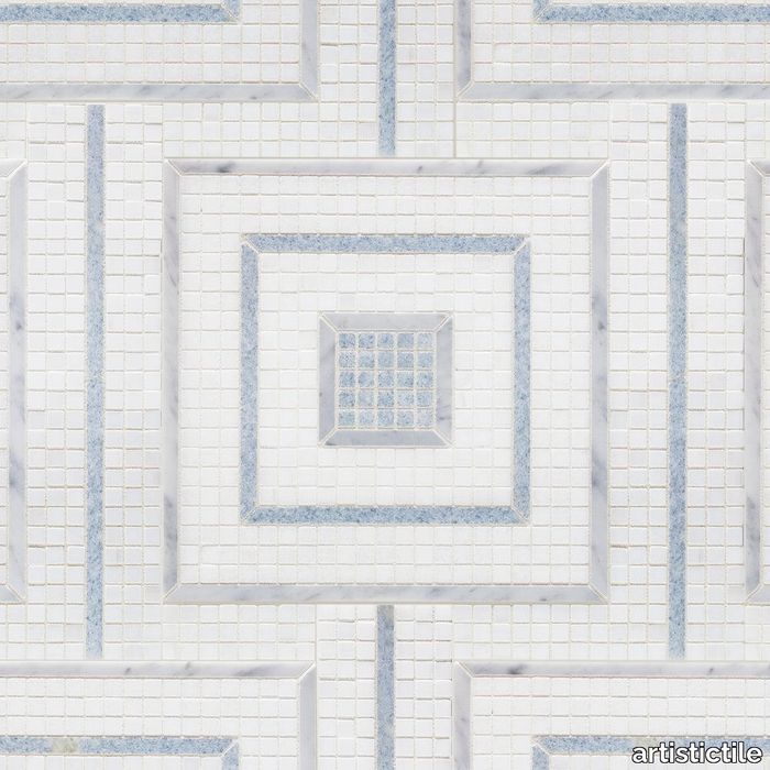 Morningside Heights Square Blue Mosaic