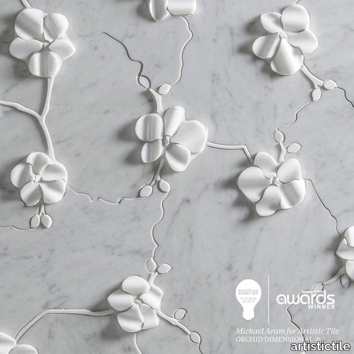 Orchid Flat Bianco Carrara Marble Waterjet Mosaic